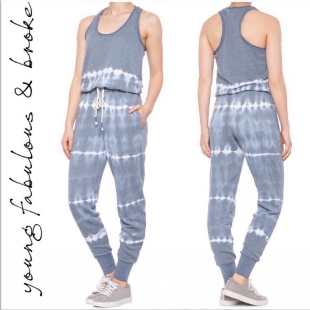 Young Fabulous Broke Blue Tie Dye Jumpsuit